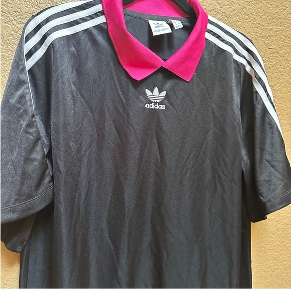Adidas Women's Black Jersey Dress with Pink Highlights - Picture 2 of 5